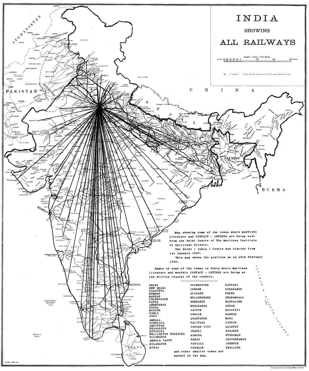 INDIA SHOWING ALL RAILWAYS