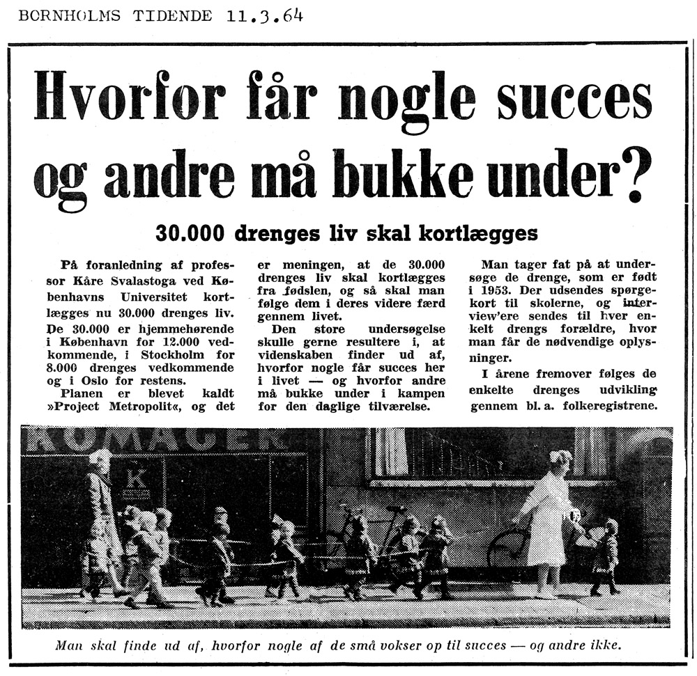 [Avisartikel:] Hvorfor får nogle succes og andre må bukke under?