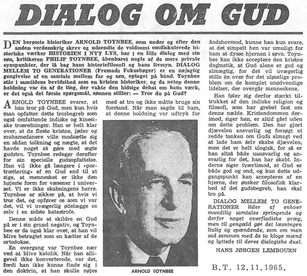 [Avisartikel:] Dialog om Gud