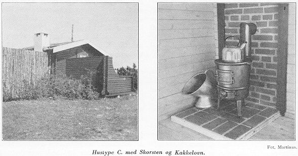 Hustype C. med Skorsten og Kakkelovn. Fot. Martinus.