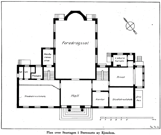 Plan over Stuetagen i Bureauets ny Ejendom.