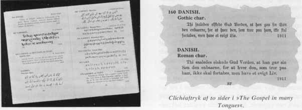 Clichéaftryk af to sider i »The Gospel in many Tongues«.