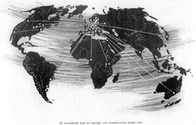 På ovenstående kort ses samtlige vore kontaktcentrer jorden over.