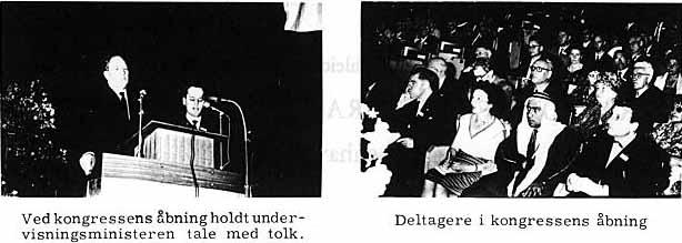 Ved kongressens åbning holdt undervisningsminister en tale med tolk. Deltagere i kongressens åbning