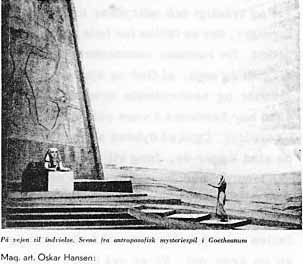 På vejen til indvielse. Scene fra antroposofisk mysteriespil i Goetheanum. Mag. art. Oskar Hansen: