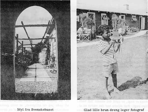 Idyl fra Svenskehuset. Glad lille brun dreng leger fotograf