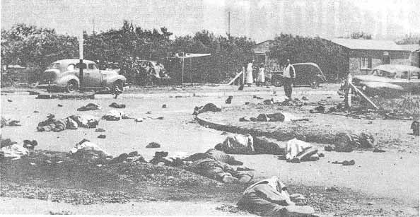 Virkning af racehad og diktatur: massakren i Sharpeville 1960.