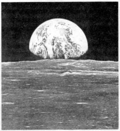 Foto af Jorden set fra månen