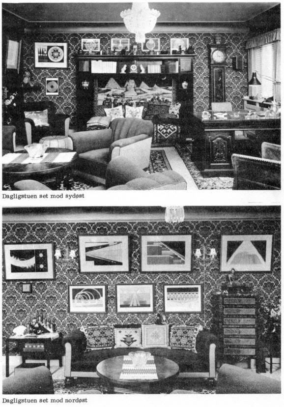 Dagligstuen set mod sydøst. Dagligstuen set mod nordøst
